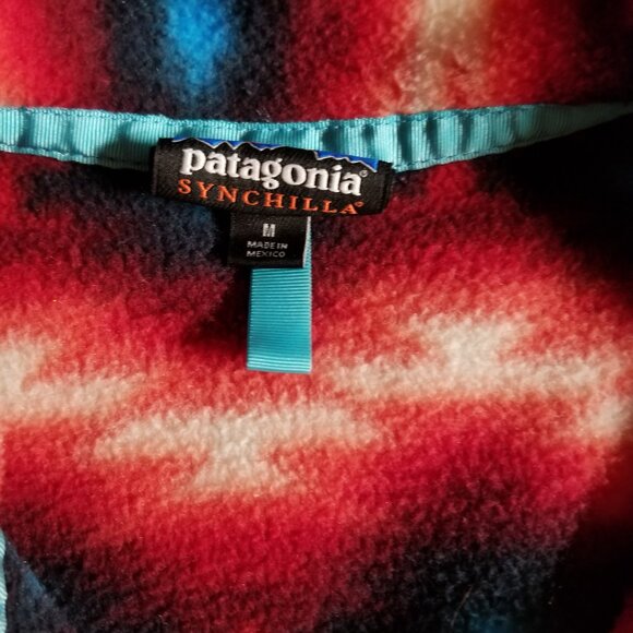 Patagonia Synchilla Red Aztec Snap Front Fleece, W's M - Picture 3 of 7
